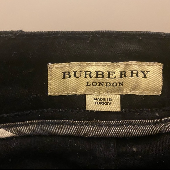 Burberry black jeans with leather along the side of each leg. Size 27. - Picture 2 of 4